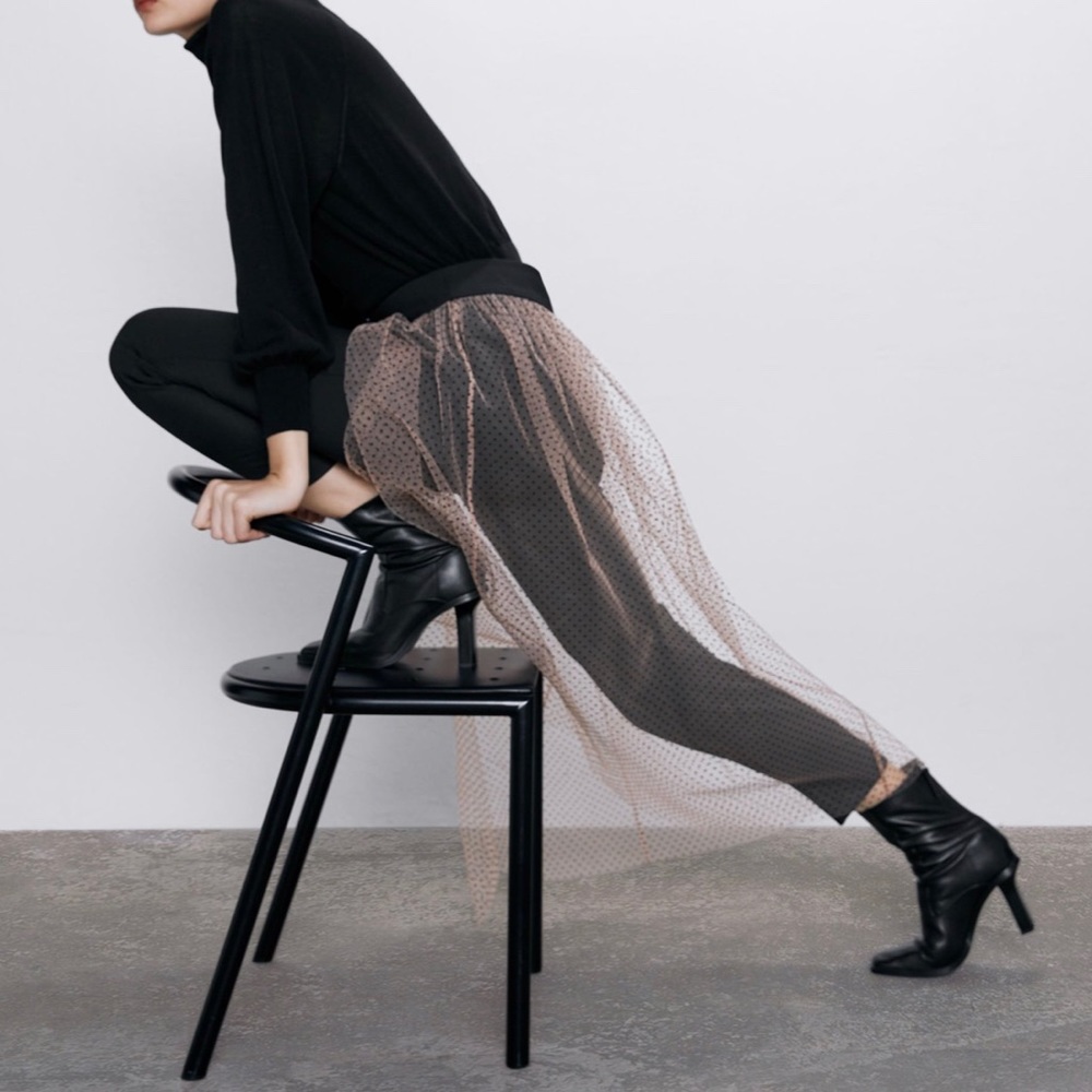 ZARA Pants with Contrasting Tulle Skirt - Picture 5 of 7
